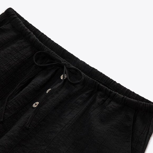 ZARA PYJAMA STYLE SHORTS BLACK SIZE M 4661/510/800 - Picture 3 of 5